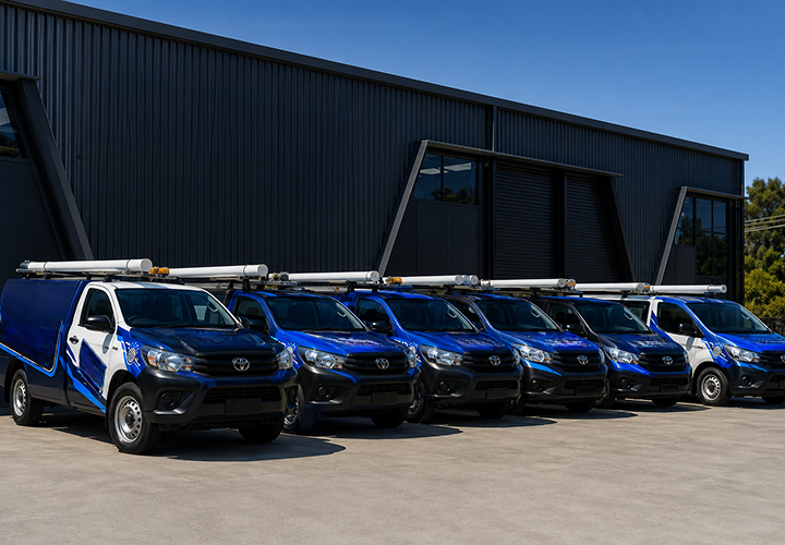 Fleet of Greendale Blocked Drains plumbing vans