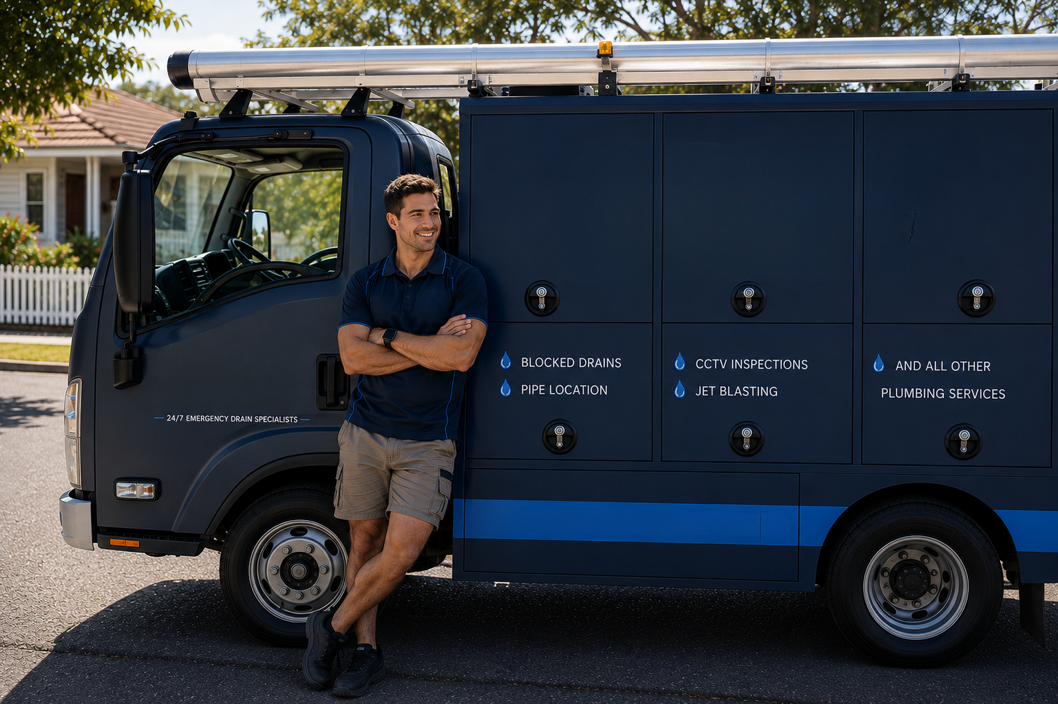 Plumber with Greendale Blocked Drains van