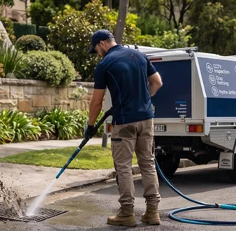 Plumber tracing a drain smell in Greendale